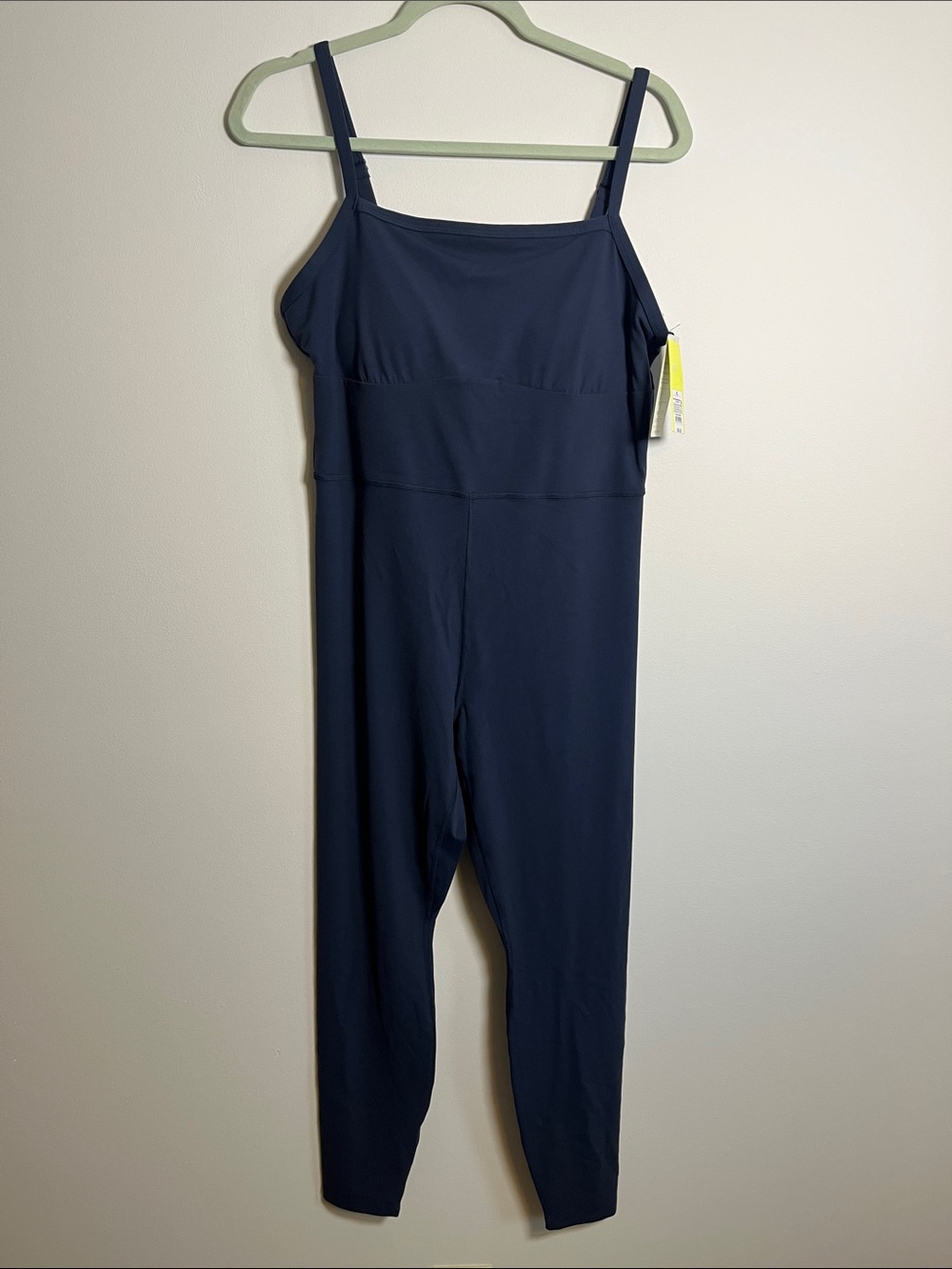 NWT All in Motion XL Womenโs Navy Legging Active Jumpsuit with Adjustable Straps